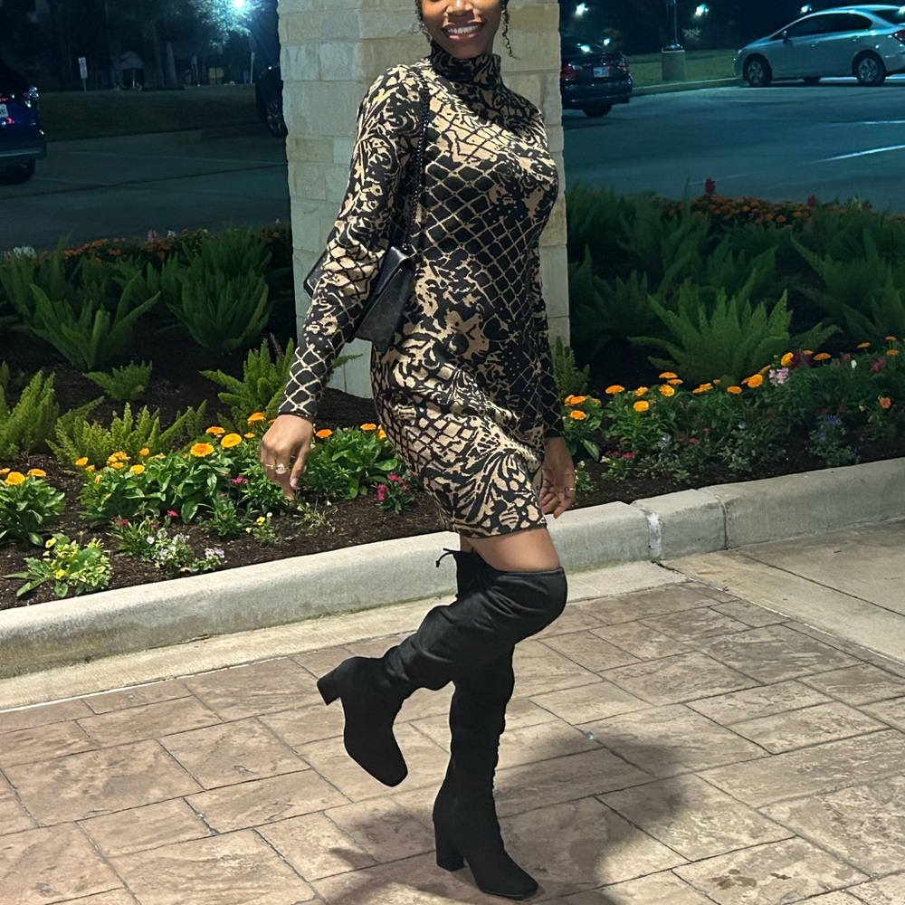 Black Thigh high heel boots